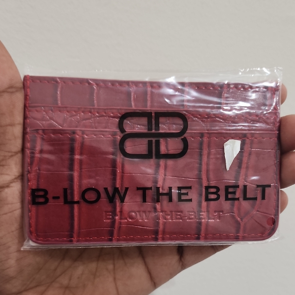 B-Low the Belt Crimson Croc Card Holder